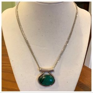 Harry Spencer Navajo Malachite Silver Pendant